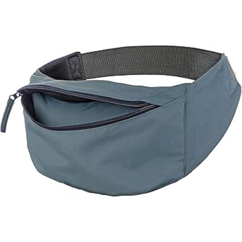 Baby Tula Lite Compact Baby Carrier, Lightweight and Ergonomic Carrier for Travel w/Convenient Storage Hip Pouch, Multiple Carrying Positions for Babies 12lbs to 30lbs - Slate (Blue)