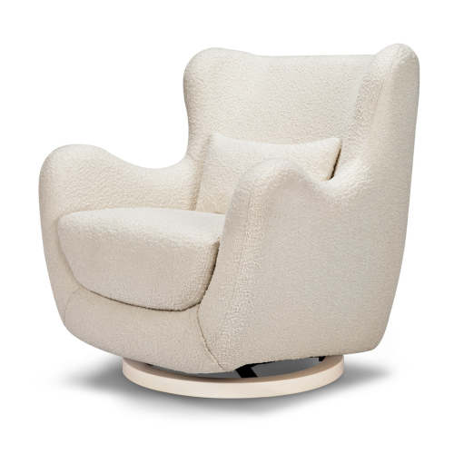 Solstice Swivel Glider - Ivory Boucle with Ivory Wood Base