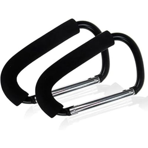 Stroller Hooks, 6.7" Large Stoller Clips,2 Pack for Shopping Bags, Luggage, Diaper Bags, Purses, Dog Leash,Camping, Large Carabiner, Baby Essentials