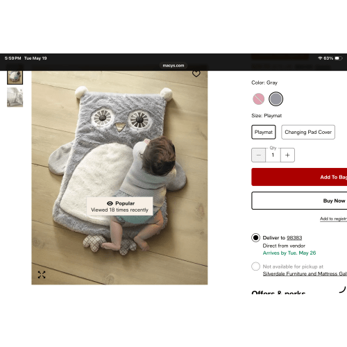 Home Baby Night Owl Playmat