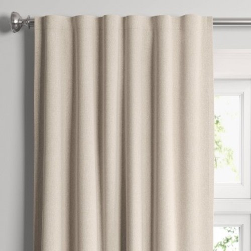 50"x84" Blackout Aruba Window Curtain Panel Brown - Threshold™: Recycled Polyester, Traditional Style, Solid Beige
