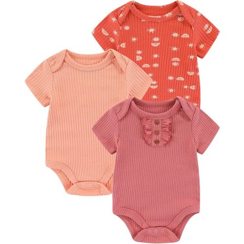 Newborn Baby Boy Girl Bodysuits Short Sleeve Summer Infant Clothes 0-12 Month