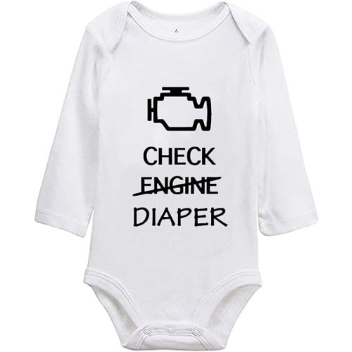 Check Engine Diaper Baby Bodysuit Mechanic Outfit f1 Clothes Baby Race Car Outfit Funny Babies Bodysuit
