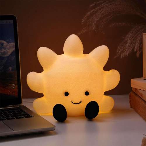 Sun Night Lamp, Warm Glow Light, JellyCat Kids Room Decor, 3D Printed Lamp
