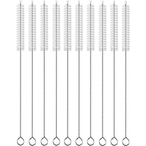 Straw Cleaner Brush Extend 12 inch, Extra Wide 12mm diam Pipe Cleaners, Extra Long Straw Brush for Sippy Cup, Water Bottle and Tubes, Drinking Straw Cleaning Brush Set 10 Pack