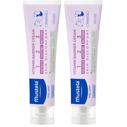 Mustela Vitamin Barrier Cream 123 - for nappy rash - 108g (Pack of 2)