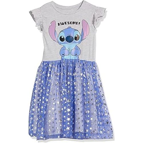Disney Girls Stitch Ruffle Sleeve Tulle Dress - Girls Sizes 4-16