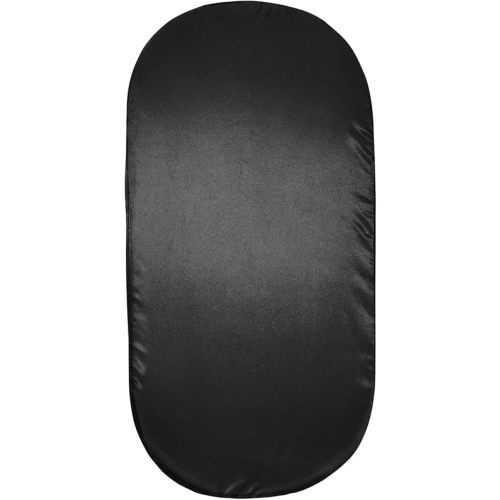 SiinvdaBZX Satin Bassinet Sheets for Baby Boy, Silky Soft Black Bassinet Fitted Sheets for Hourglass, Oval & Rectangular Bassinet Mattress (Pack of 1)