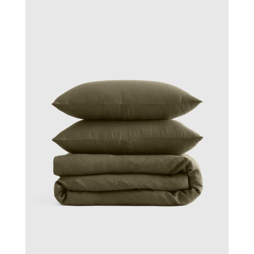 Linen Duvet Cover Set in Dusty Olive