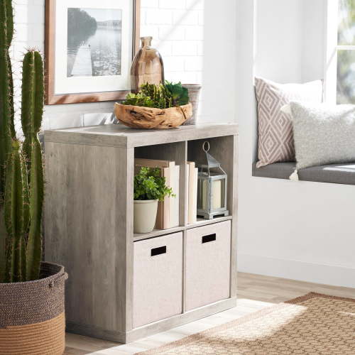 Better Homes & Gardens 4 Cube Storage Organizer, Rustic Gray