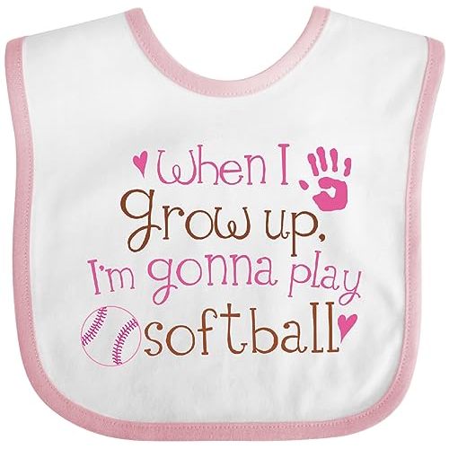 inktastic Future Softball Player Girls Baby Bib