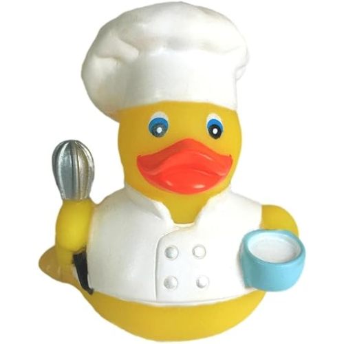 3" Chef Rubber Duck [Floats Upright] - Baby Safe Bathtub Bathing Toy