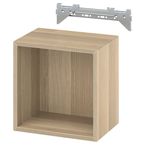 EKET Wall-mounted shelving unit - white stained oak effect 13 3/4x9 7/8x13 3/4 "