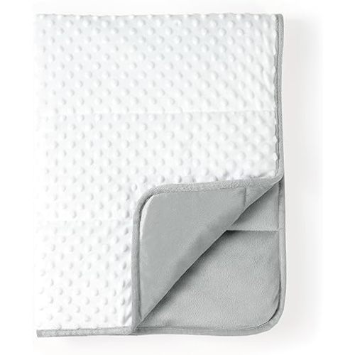 CREVENT Minky Baby Quilt Blanket for Girls Boys, Soft Plush Receiving Blanket for Newborns - 30x40 Inches (Grey + White)