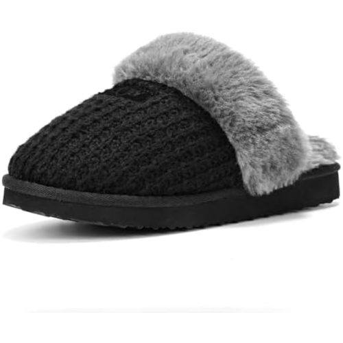 OOW Cozy House Slippers for Women with Memory Foam Fuzzy Shoes for Indoor