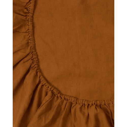 Tobacco Linen Cot Sheet