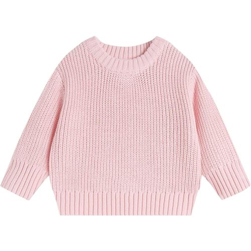 Toddler Baby Girls Boys Knitted Sweater Solid Color Long Sleeve Warm Pullover Tops Fall Winter Clothes