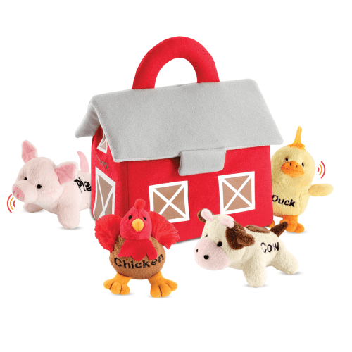 Bundaloo Talks Farm Animal Toys with Sounds, Soft Multicolor