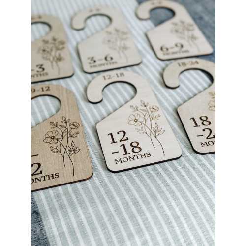 Wildflower Themed Closet Dividers, Baby Clothes Organizer, Newborn to 24 Months, Floral & Girly Nursery