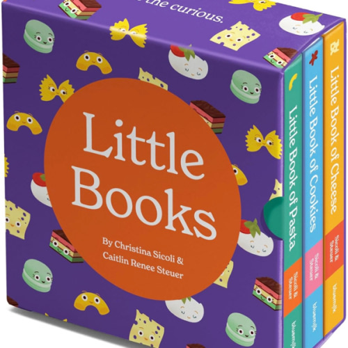 Little Books Culinary Collection Future Foodie 3 Board Book Box Set Pasta Cookies Cheese Phonics and Rhymes Baby Shower Gift 0-12 Months Toddler Book Ages 1-4 Years