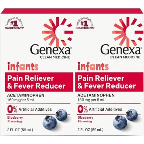 Genexa Infants' Acetaminophen Made Clean, Baby Pain & Fever Reducer, 2 Pack