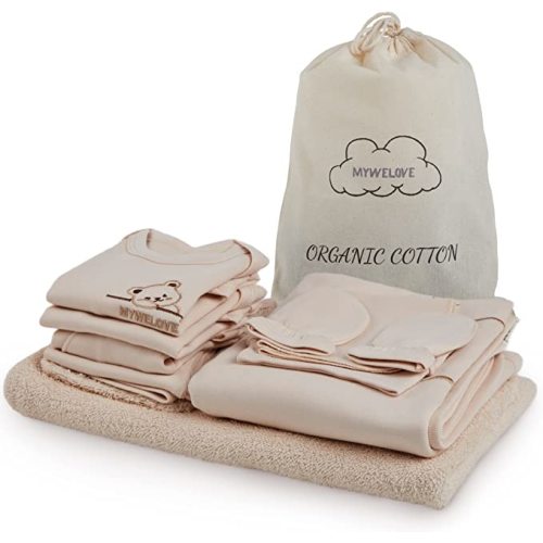Amazon.com: MYWELOVE Organic Cotton Newborn Essentials Unisex Layette Gift Set | Gender Neutral Clothes for Baby Girls or Baby Boys | 0-3 Month Baby Must Haves | Cute Baby Shower Outfit Gift Set: Clothing, Shoes & Jewelry