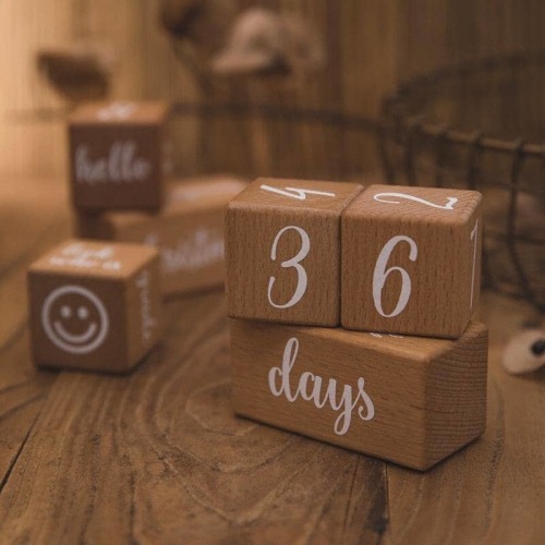 Keepsake Milestone Wooden Blocks Set | Pink, Blue & Classic Wood