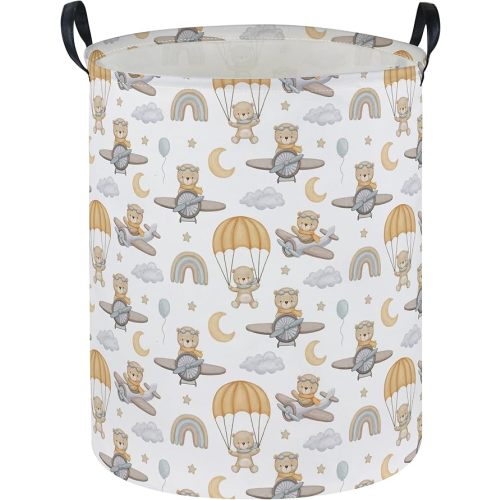 Kids Laundry Hamper,Animal Laundry Basket Collapsible Woodland Storage Baskets for Home Decor,Office,Home Organizer,(Woodland animal