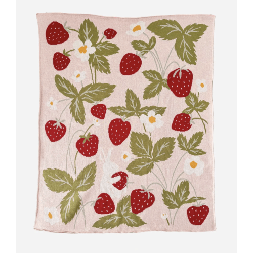 Organic Cotton Strawberry Blanket