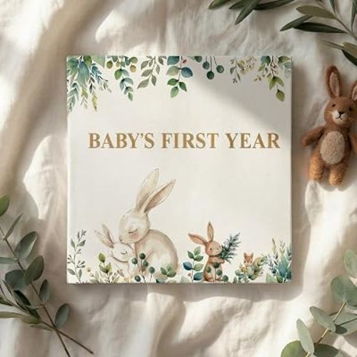 Eaasty Calendario del primer año del bebé con 102 calcomanías, libro de recuerdos del bebé, calendario de hitos de primer año, álbum de recortes para bebé, decoración de pared para recién nacidos