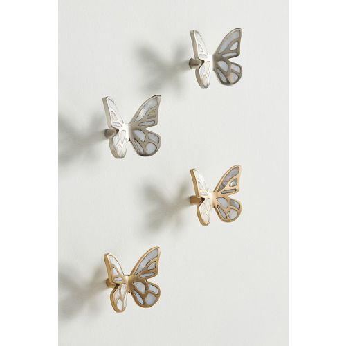 Delia Mother-of-Pearl Butterfly Knobs, Set of 2