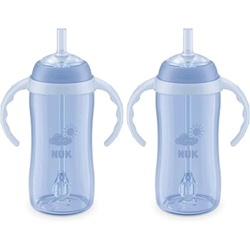 NUK Learner Straw Cup 10oz - Toddler Cup with Soft Straw for Easy Drinking Suitable for Ages 8 Months and Up