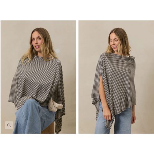 Stormy Houndstooth Nursing Cover