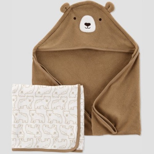 Baby Boys' Bear Bath Towel Set - Just One You® made by carter's Brown/White One Size