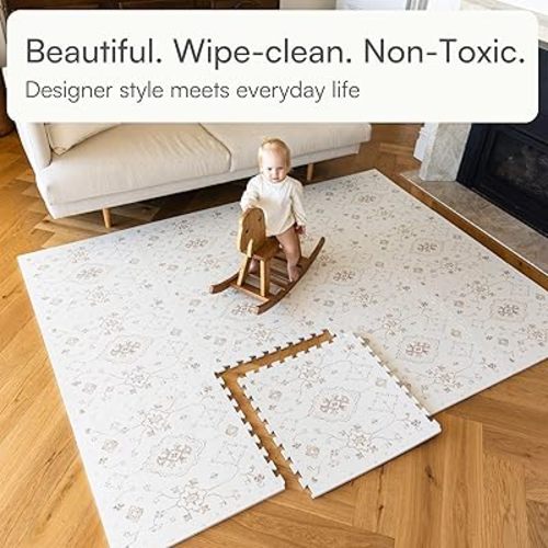 Lillefolk Baby Play Mat for Floor | Soft Non Toxic Premium Foam Tiles for Tummy Time, Crawling & Playroo