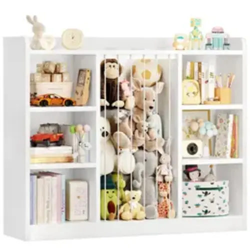 【SummerFinds】ONBRILL Toddler Stuffed Animal Zoo, Toy Storage Organizer for Playroom, Plush Toy Organizers and Storage, Book Shelf for Kids Rooms, Elastic Band Child Bookcase, Toy Shelf with 8 Storage Cubbies - TikTok Shop