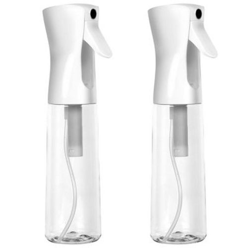 Maison Products 2 Pack 12oz Continuous Misting Sprayer Bottle Set - Ideal for hair styling, gardening, cleaning, DIY projects, and more - White