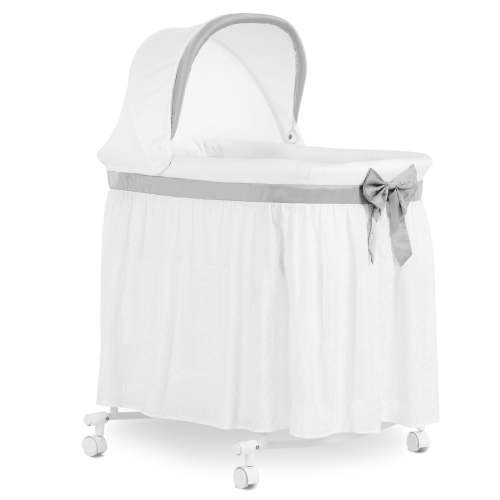 Dream On Me Montreal Portable 2-in-1 Bassinet with Adjustable Canopy, White