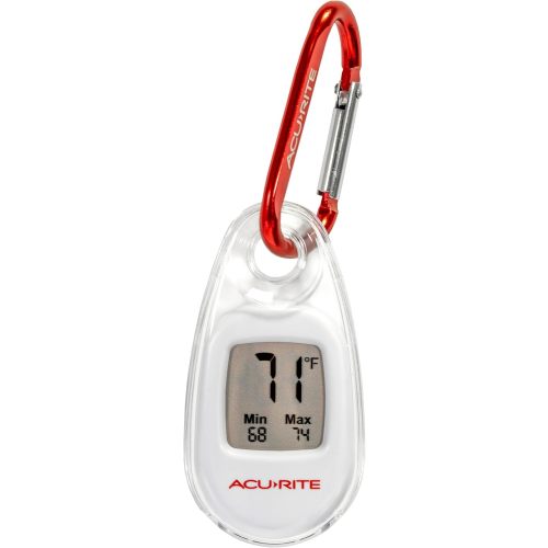 AcuRite Portable Digital Thermometer for Indoor or Outdoor Temperature with Carabiner Clip (00333)