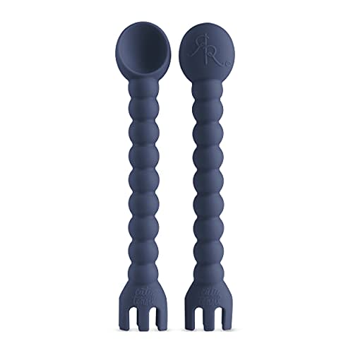 Ryan & Rose Cutie Tensils Baby Spoon and Fork [2 Pack] (Captain)
