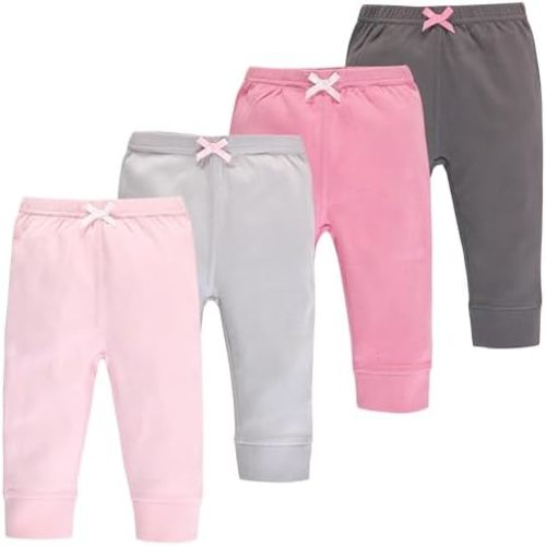 Touched by Nature Basics Unisex Baby Organic Cotton Pants 4-Pack