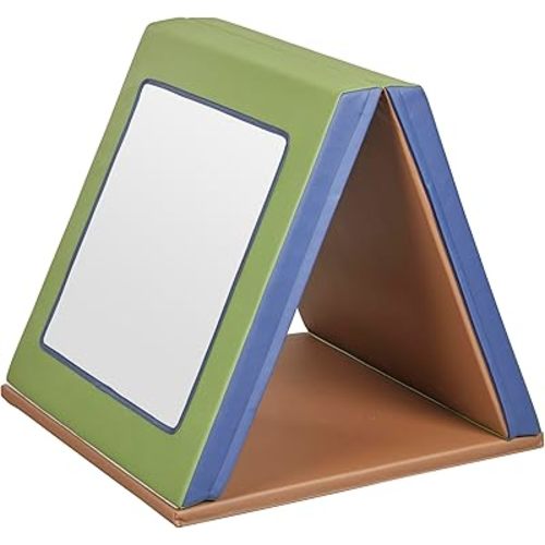 ECR4Kids SoftZone Folding Floor Mirror, Sensory Toy, Earthtone