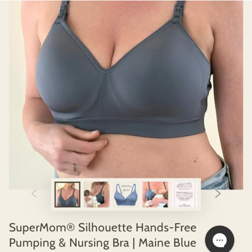 SuperMom® Silhouette Hands-Free Pumping & Nursing Bra | Maine Blue – Simple Wishes