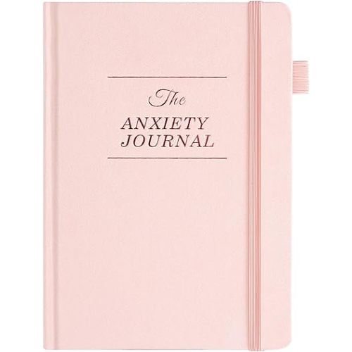 JUBTIC Guided Anxiety Journal – Guided CBT Journal with Prompts for Self Care & Stress Relief, Cognitive Behavioral Therapy Mental Health Journal – Wellness Gifts for Women Men(A5 Pink)
