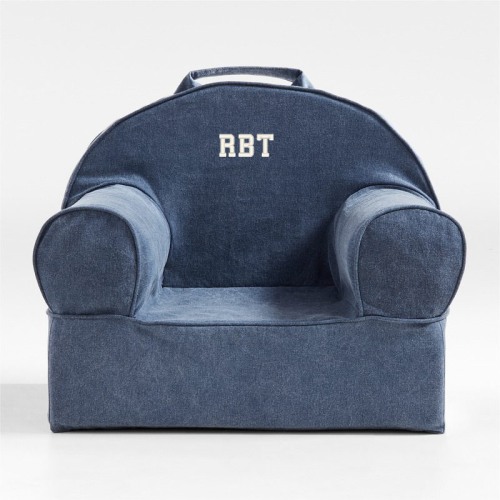 Personalized Small Dark Indigo Kids Lounge Nod Chair Cover