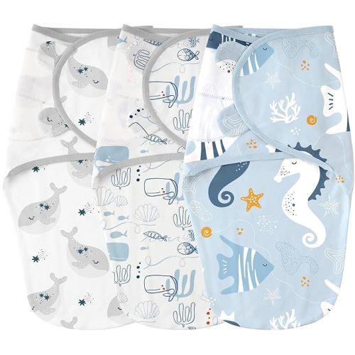 Yoofoss Baby Swaddles for Newborns 100% Organic Cotton, Adjustable Swaddle Sleep Sack 0-3 Months Newborn Swaddle Sack, Breathable Soft(Small)