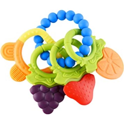 Baby Teething Toys 4 PCS BPA Free Silicone Baby Teethers, Freezer Safe Organic Infant Teething Toys Soft & Textured for Natural Brain Development Multicolor