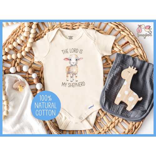 Psalm 23 ONESIES® Bodysuit, The Lord Is My Shepherd Baby Romper, Little Lamb Newborn Onesie, Bible Verse Baby Grow, Christian Baby Shower
