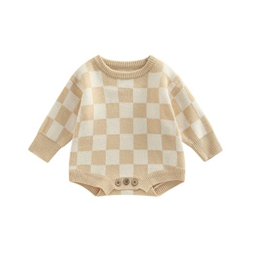 Kuriozud Baby Boy Girl Fall Winter Clothes Knit Sweater Romper Sweatshirt Soft Warm Outfit