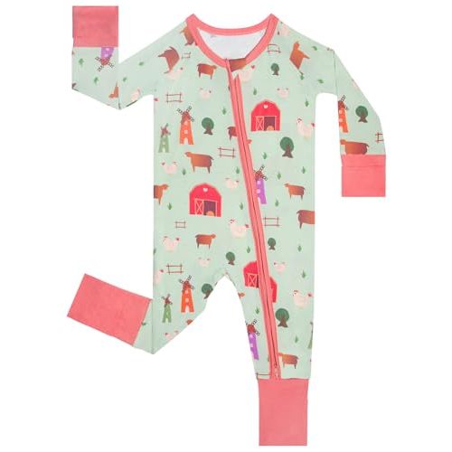 GUISBY Baby Boys' Pajamas Sleep N Play, Baby Clothes, Long Sleeve, Footless,Newborn-2T